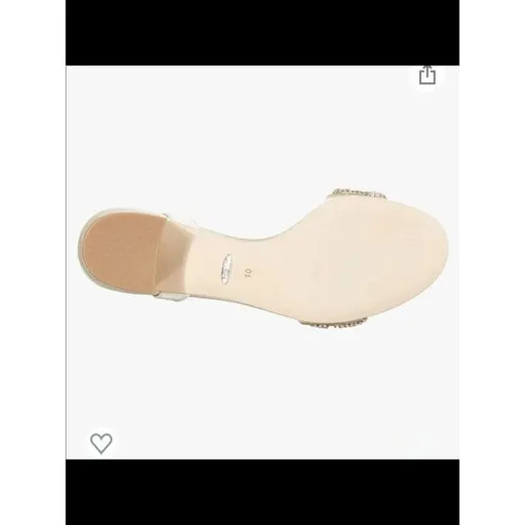 NWT BADGLEY MISCHKA Womens Ivory Beige Jada Toe Block Heel Sandals Shoes 8