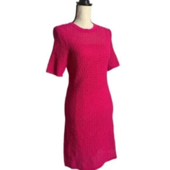 NWT Banana Republic Fuchsia Pink Pointelle Knitted Dress