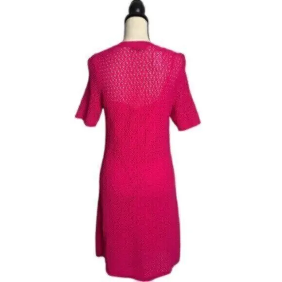 NWT Banana Republic Fuchsia Pink Pointelle Knitted Dress
