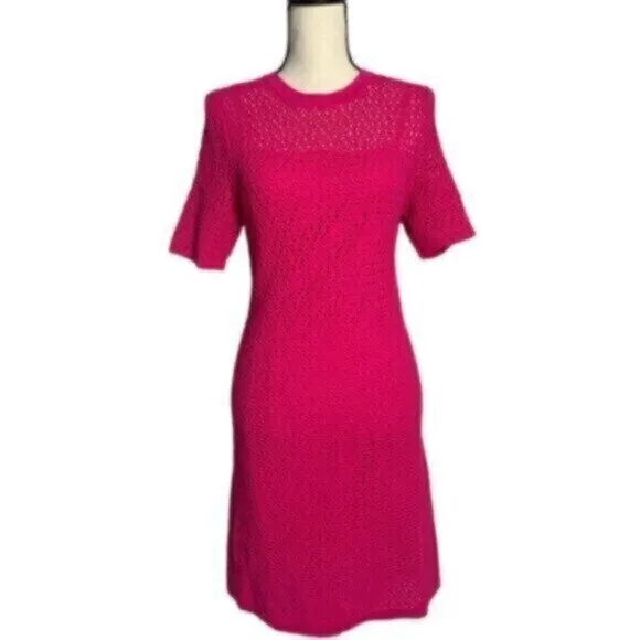 NWT Banana Republic Fuchsia Pink Pointelle Knitted Dress
