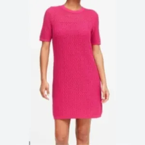 NWT Banana Republic Fuchsia Pink Pointelle Knitted Dress