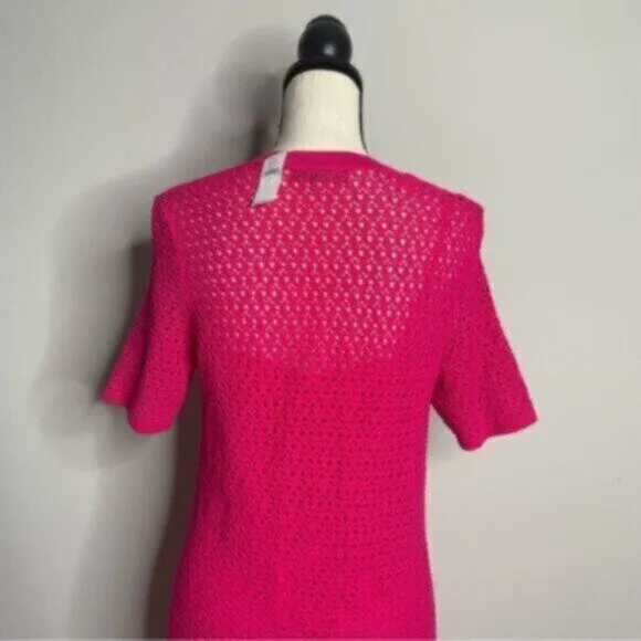 NWT Banana Republic Fuchsia Pink Pointelle Knitted Dress