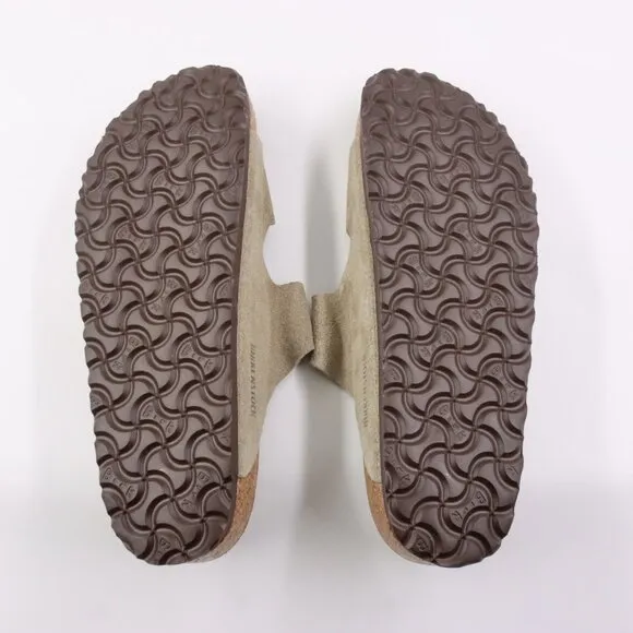 NWT Birkenstock Arizona Suede Leather Sandals in Taupe EU Size 43