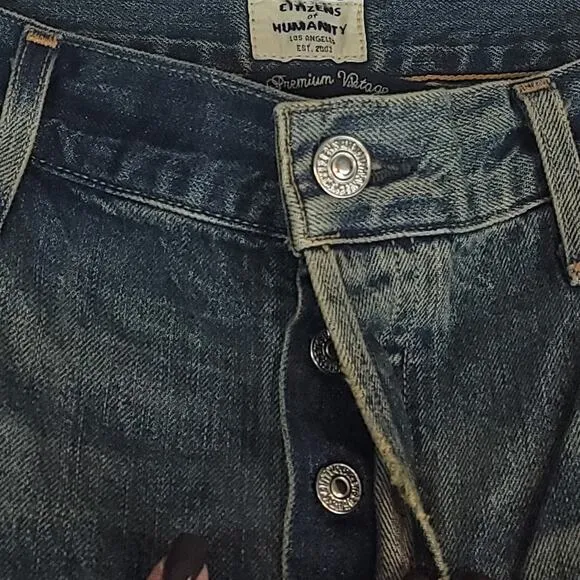 NWT Citizens of Humanity Cora Cropped Shadow Inseam in Livingston Wash, Sz 30
