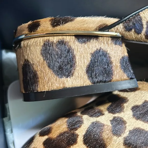 NWT COLE HAAN Piper Mule in Leopard Print Ocelot Haircalf Slip On 10B