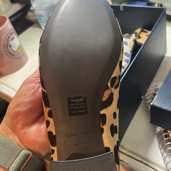 NWT COLE HAAN Piper Mule in Leopard Print Ocelot Haircalf Slip On 10B