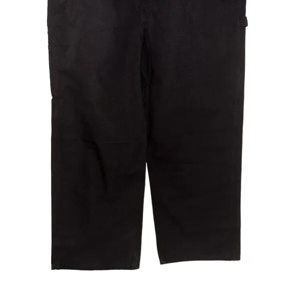 NWT Dickies Duck Bib Overalls Mens 42 30 Rinsed Black Wide Legs Pockets Work