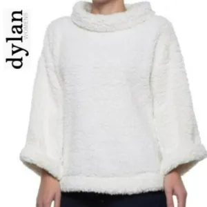 NWT Dylan Ultra Soft Cozy Funnel Neck Sherpa Fleece  Sweater Top