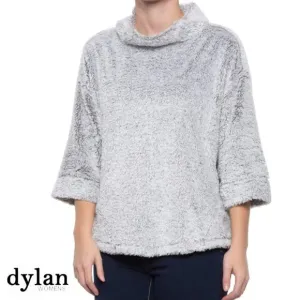 NWT Dylan Ultra Soft  Shaggy Sherpa Fleece Sweatshirt Funnel Neck Sweater Top