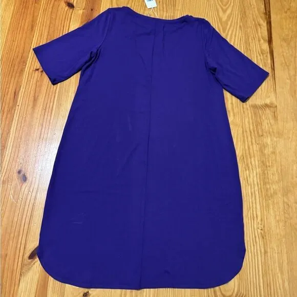 NWT Eileen Fisher Viscose Jersey 3/4 Length Sleeve Dress LRG Midi Minimalist