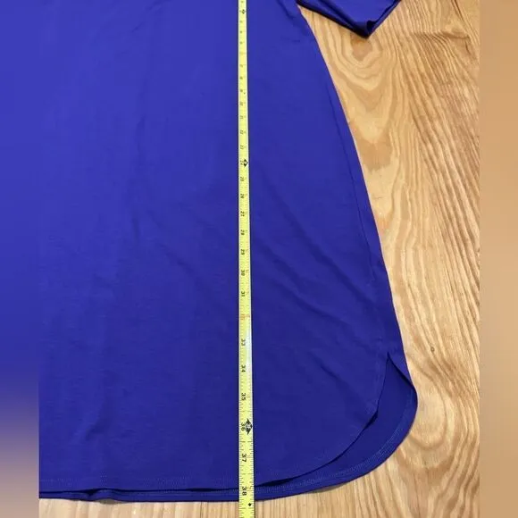 NWT Eileen Fisher Viscose Jersey 3/4 Length Sleeve Dress LRG Midi Minimalist