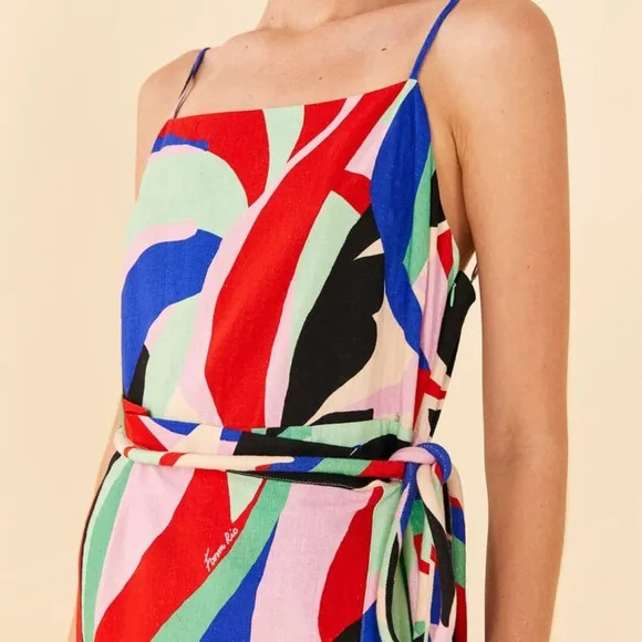 NWT Farm Rio Colorful Monstera Mini Dress