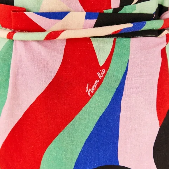NWT Farm Rio Colorful Monstera Mini Dress
