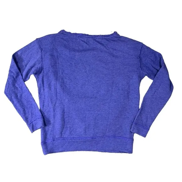 NWT Free People Distressed Draped Blue Violet Pullover Sweater sz XS