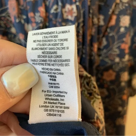 NWT Free People Lucky Loosey Floral Print Swing Dress in Indigo Combo