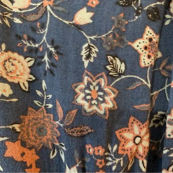 NWT Free People Lucky Loosey Floral Print Swing Dress in Indigo Combo
