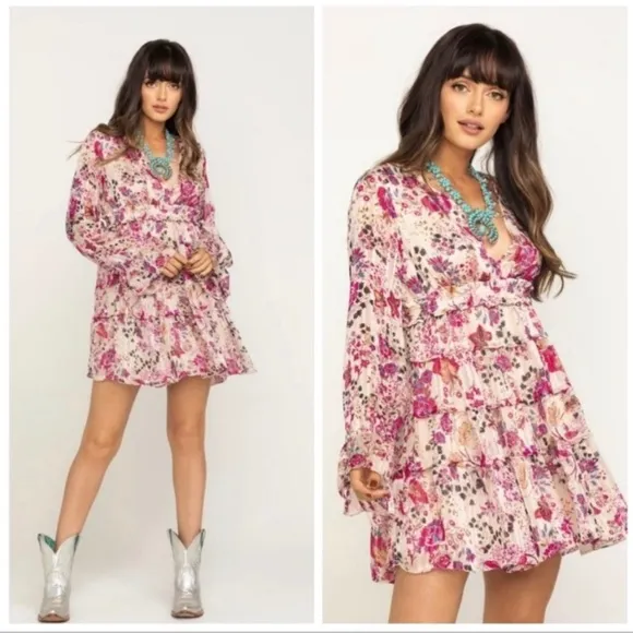 •NWT🤩 |•FREE PEOPLE•| Pretty, Flirty, Floral Tiered Dress Size Small🌺