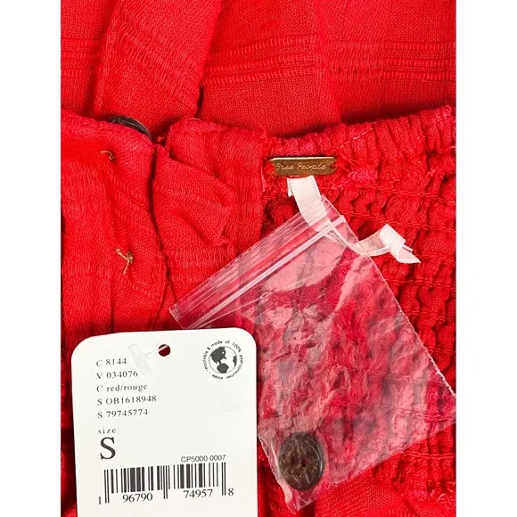 NWT Free People Put A Rose On It Mini Dress, Red - Size S