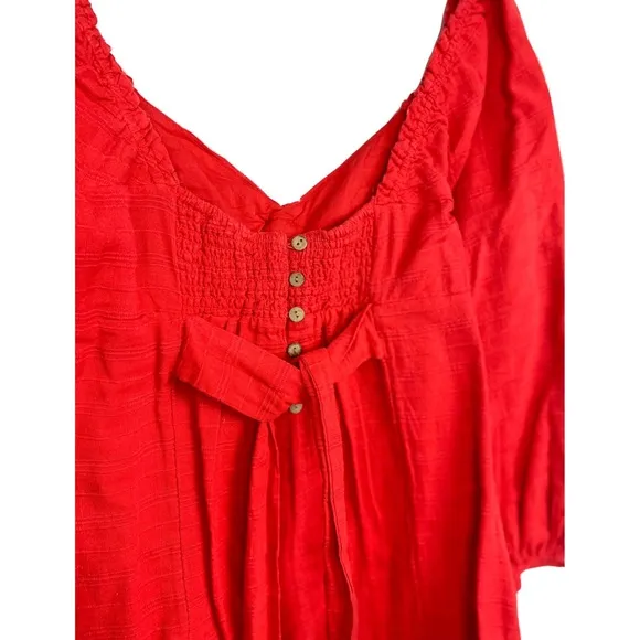 NWT Free People Put A Rose On It Mini Dress, Red - Size S