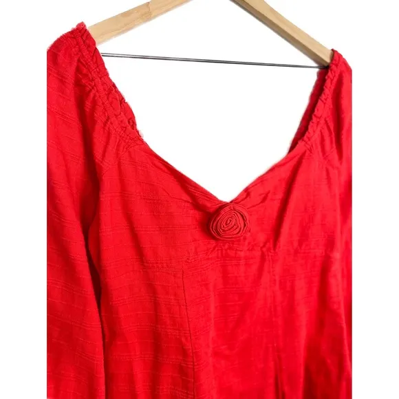 NWT Free People Put A Rose On It Mini Dress, Red - Size S