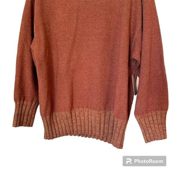 NWT‎ FREE PEOPLE Street Fair Tunic Sweater Oversized Rust Brick Combo Small