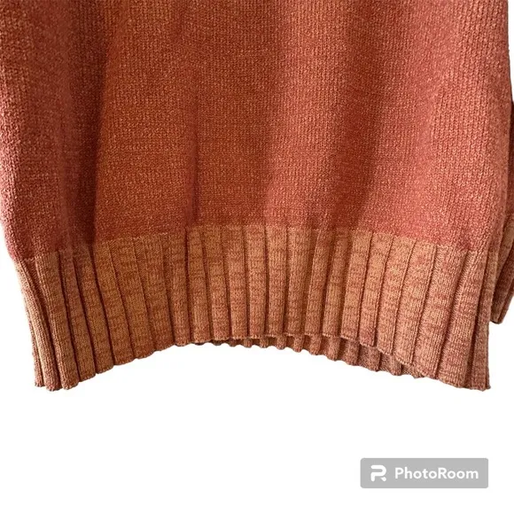 NWT‎ FREE PEOPLE Street Fair Tunic Sweater Oversized Rust Brick Combo Small