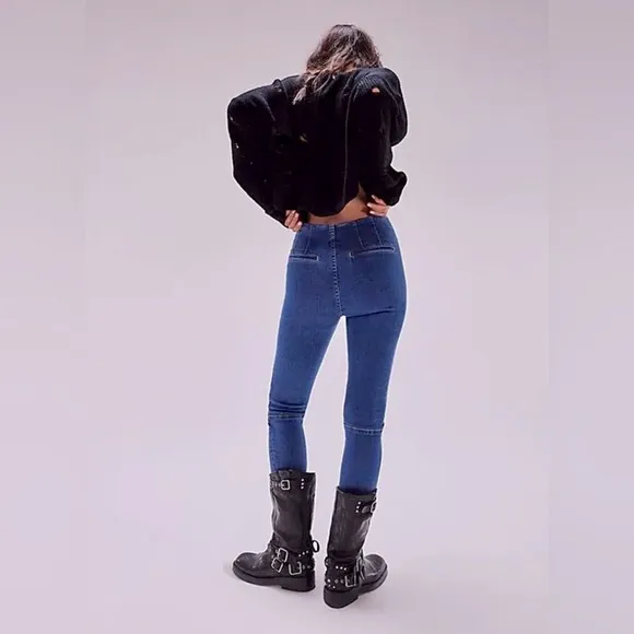 NWT! Free People We The Free Bella Moto High-Rise Skinny Jeans