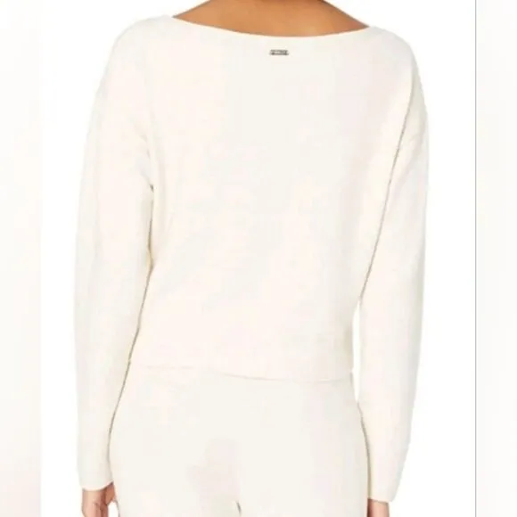 NWT GUESS Tanya Size X-Large Cream Boatneck Cropped Pullover Sweater Nautical