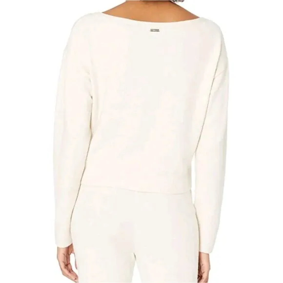 NWT GUESS Tanya Size X-Large Cream Boatneck Cropped Pullover Sweater Nautical