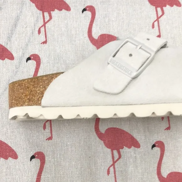 NWT | HOT Women's White Suede Birkenstock Boston Shoes - Narrow Fit
