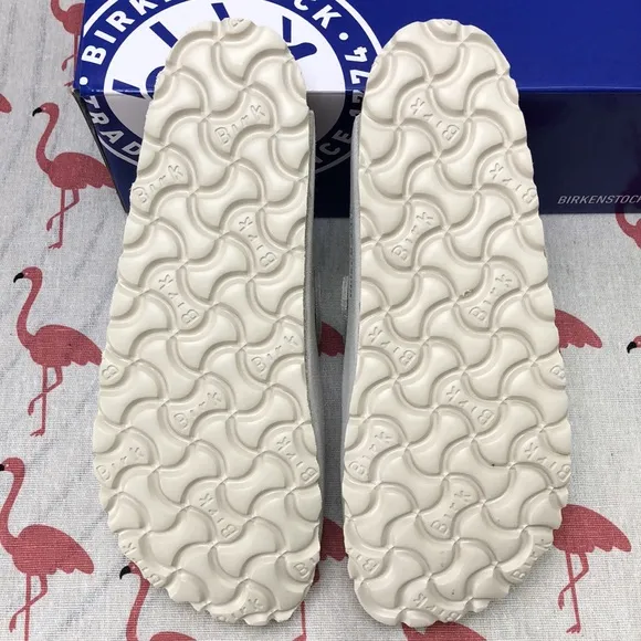NWT | HOT Women's White Suede Birkenstock Boston Shoes - Narrow Fit