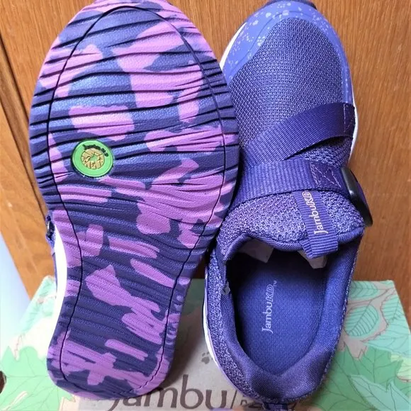 NWT Jambu  Girls shoes Size 3 Age 10-12 Purple adjustable strap MACHINE WASHABLE