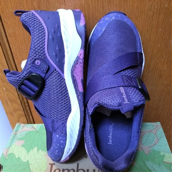 NWT Jambu  Girls shoes Size 3 Age 10-12 Purple adjustable strap MACHINE WASHABLE