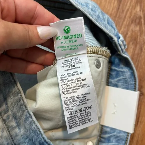 NWT J.Crew 9” Demi Boot Crop Jeans In Ashland Wash Size 29