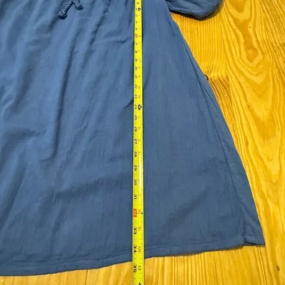 NWT Jens Pirate Booty Jardin Cotton Mini Dress Women’s SIZE MED Denim Blue
