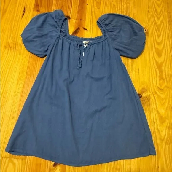 NWT Jens Pirate Booty Jardin Cotton Mini Dress Women’s SIZE MED Denim Blue