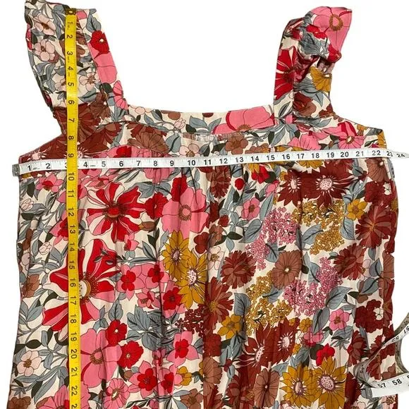 NWT Jodifl 1X Sienna Sunset Boho Maxi dress Retro Floral Shift Flowy Flutter