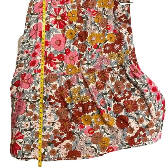 NWT Jodifl 1X Sienna Sunset Boho Maxi dress Retro Floral Shift Flowy Flutter