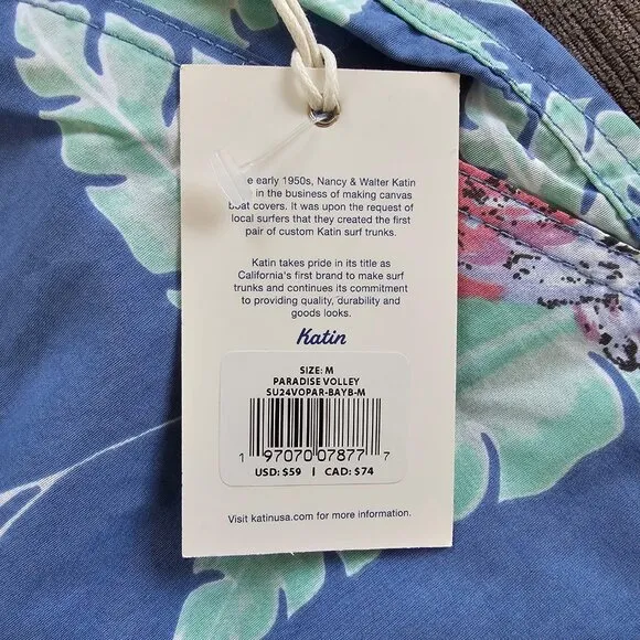 NWT Katin Men's Blue Paradise Volley Swim Beach Shorts Size Medium