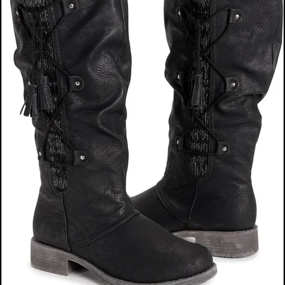NWT Lukees By Muk Luks Bianca Beverly Black Water Resistant Boots Womens Size 11