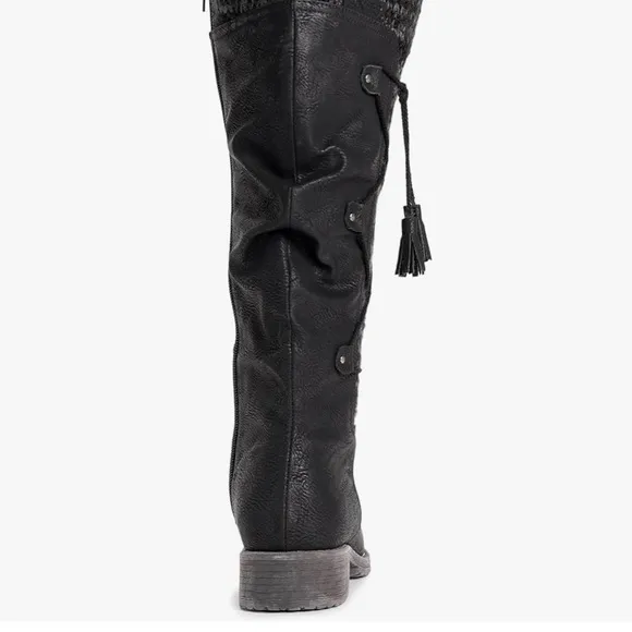 NWT Lukees By Muk Luks Bianca Beverly Black Water Resistant Boots Womens Size 11
