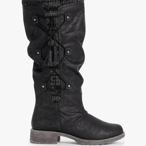 NWT Lukees By Muk Luks Bianca Beverly Black Water Resistant Boots Womens Size 11
