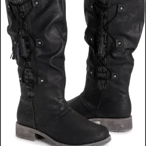NWT Lukees By Muk Luks Bianca Beverly Black Water Resistant Boots Womens Size 11