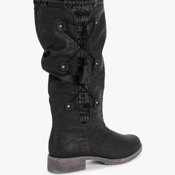 NWT Lukees By Muk Luks Bianca Beverly Black Water Resistant Boots Womens Size 11
