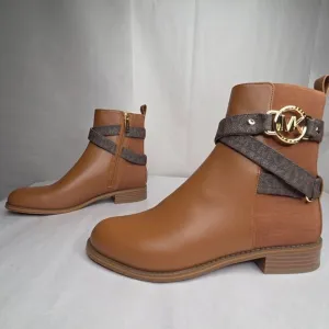 NWT Michael Kors Women's Rory Flat Bootie Boots Size 7 Luggage