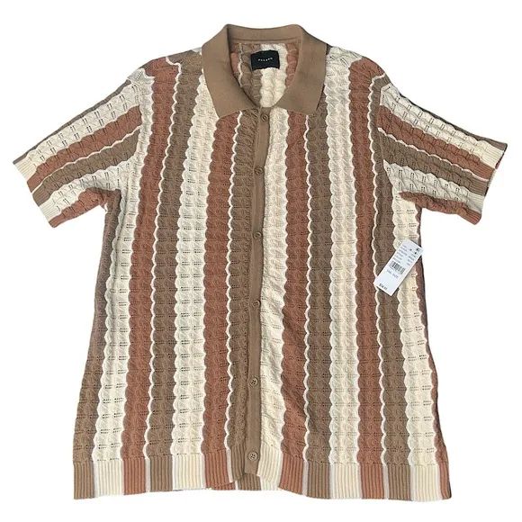 NWT PacSun 100% Cotton Collared Short Sleeve Woven Button Up Breathable Summer S