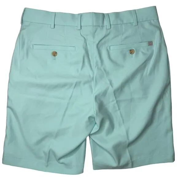 NWT Peter Millar Salem Performance Chino Shorts in Celeste Blue, Men's Size 32
