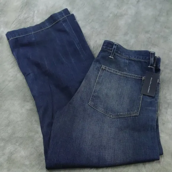 NWT Ralph Lauren BLACK LABEL DISTRESSED 5-Pocket BLUE JEANS $395 MENS Size 33-30