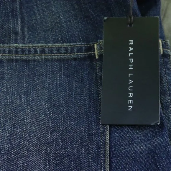 NWT Ralph Lauren BLACK LABEL DISTRESSED 5-Pocket BLUE JEANS $395 MENS Size 33-30