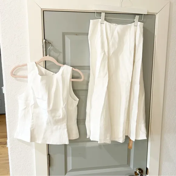 NWT Reformation Moya Linen Two Piece Set Skirt Top Anthropologie